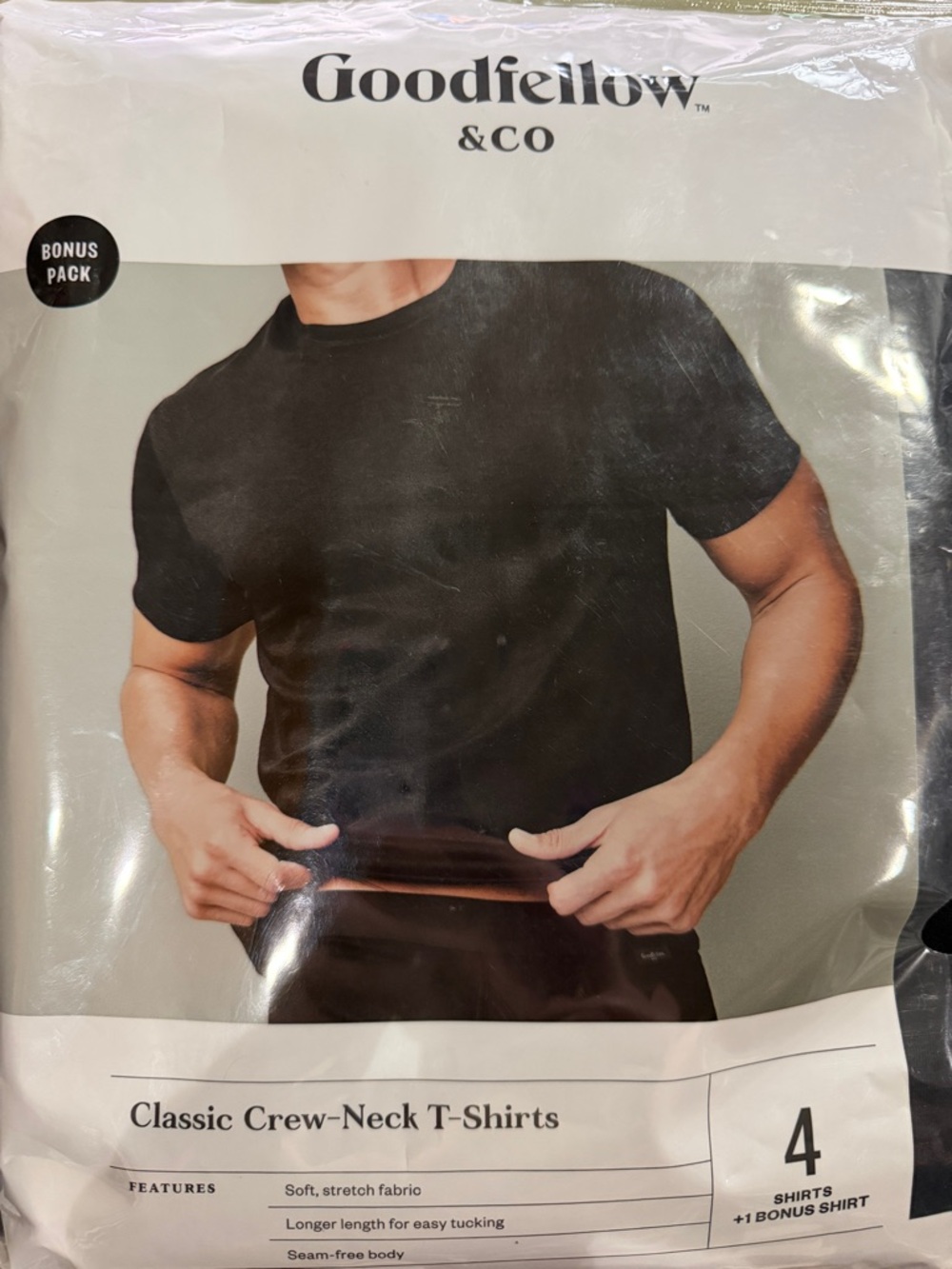 Men’s Goodfellow & Co Crew Neck T-Shirts 4 pack Black